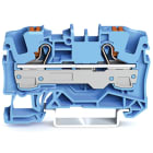 Wago Contact - Borne de passage pour 2 conducteurs avec poussoir 6mm², bleu