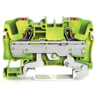 Wago Contact - Borne de protection pour 2 conducteu avec poussoir 6mm², vert-jaune