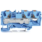 Wago Contact - Borne de passage pour 3 conducteurs avec poussoir 6mm², bleu