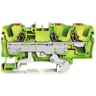 Wago Contact - Borne de protection pour 3 conducteu avec poussoir 6mm², vert-jaune