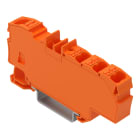 Wago Contact - Borne de distribution avec bouton-poussoir 1x6 mm²  6x1,5 mm² orange