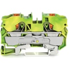 Wago Contact - Borne de protection pour 2 conducteu avec poussoir 10mm², vert-jaune