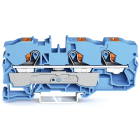 Wago Contact - Borne de passage pour 3 conducteurs avec poussoir 10mm², bleu
