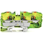 Wago Contact - Borne de protection pour 3 conducteu avec poussoir 10mm², vert-jaune