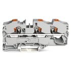 Wago Contact - Borne de passage pour 3 conducteurs avec poussoir 16mm², gris