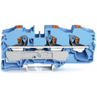 Wago Contact - Borne de passage pour 3 conducteurs avec poussoir 16mm², bleu