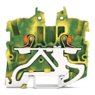 Wago Contact - Mini-Borne de protection pour 2 cond. avec poussoir 1mm², vert-jaune