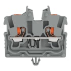 Wago Contact - Mini-Borne de passage pour 2 conduct avec poussoir 1mm², gris