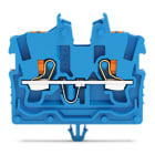 Wago Contact - Mini-Borne de passage pour 2 conduct avec poussoir 1mm², bleu