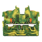 Wago Contact - Mini-Borne de passage pour 2 conduct avec poussoir 1mm², vert-jaune