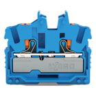 Wago Contact - Mini-borne de passage pour 2 conduct avec poussoir 2,5mm², bleu
