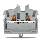 Wago Contact - Mini-borne de passage pour 2 conduct avec poussoir 2,5mm², gris