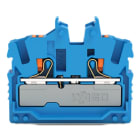 Wago Contact - Mini-borne de passage pour 2 conduct avec poussoir 2,5mm², bleu