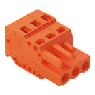 Wago Contact - Connecteur femelle 3 pôles / Pas 5,08 mm / Plaque d'extrémité / Orange
