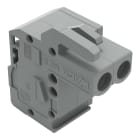 Wago Contact - Connecteur femelle coudé 2 pôles / Pas 5 mm / Gris / Sortie coté ondulé