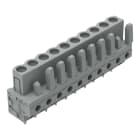 Wago Contact - Connecteur femelle droit CI 10 broches à souder / Gris / tige de codage