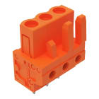 Wago Contact - Connecteur femelle droit CI 3 broches à souder / Orange / tige de codage