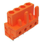 Wago Contact - Connecteur femelle droit CI 4 broches à souder / Orange / tige de codage