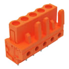 Wago Contact - Connecteur femelle droit CI 5 broches à souder / Orange / tige de codage