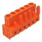 Wago Contact - Connecteur femelle droit CI 6 broches à souder / Orange / tige de codage