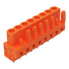 Wago Contact - Connecteur femelle droit CI 8 broches à souder / Orange / tige de codage