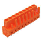 Wago Contact - Connecteur femelle droit CI 9 broches à souder / Orange / tige de codage