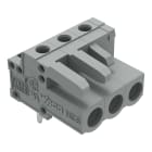 Wago Contact - Connecteur femelle coudé CI 3 broches à souder / Gris / tige de codage