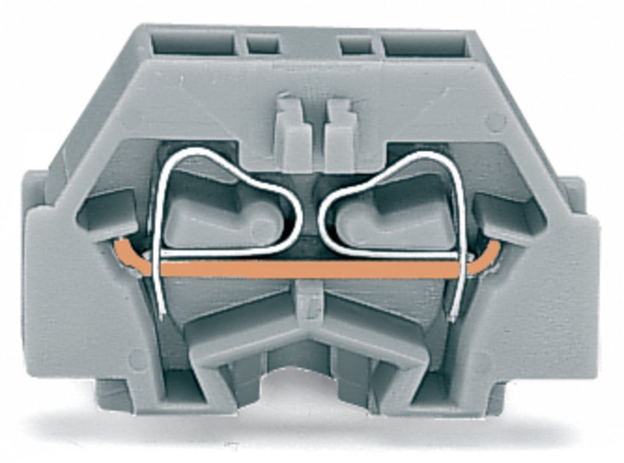 Wago Contact - Borne modulaire 2C / 1,5 mm² / Gris / Bride de fixation