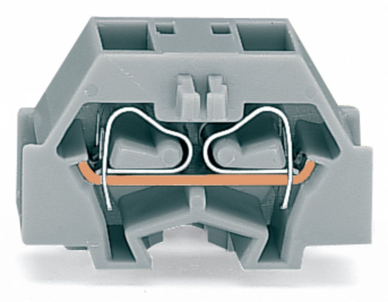 Wago Contact - Borne modulaire 4C / 1,5 mm² / Orange / Bride de fixation