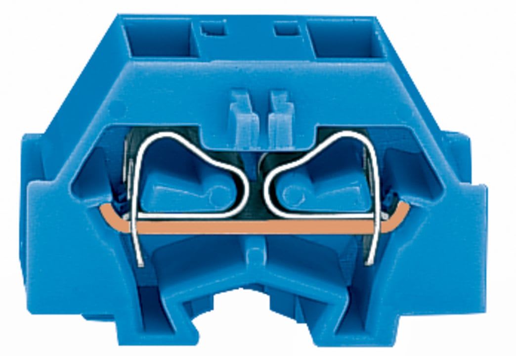Wago Contact - Borne modulaire 4C / 1,5 mm² / Bleu / Bride de fixation