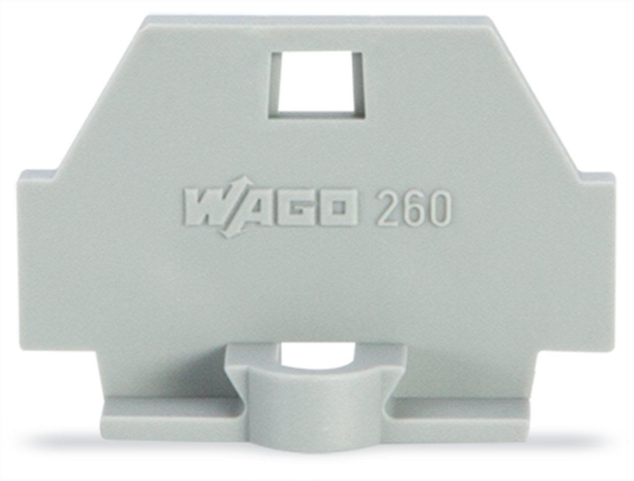 Wago Contact - Plaque d'extrémité avec bride / Gris
