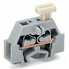 Wago Contact - Borne modulaire 2C / 2,5 mm² / Orange / Pied de fixation / Poussoir sur 1 coté