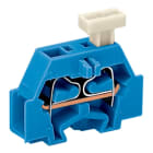 Wago Contact - Borne modulaire 2C / 2,5 mm² / Bleu / Bride de fixation / Poussoir sur 1 coté