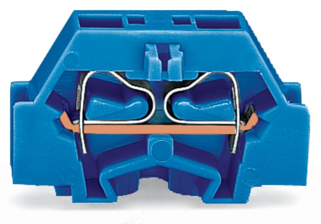 Wago Contact - Borne modulaire 2C / 2,5 mm² / Bleu / Bride de fixation