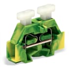 Wago Contact - Borne modulaire 2C / 2,5 mm² / Vert-Jaune / Bride de fixation / Poussoir sur 1 c