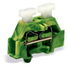 Wago Contact - Borne modulaire 2C / 2,5 mm² / Vert-Jaune / Pied de fixation / Poussoirs sur 2 c