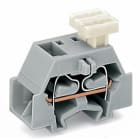 Wago Contact - Borne modulaire 4C / 2,5 mm² / Gris clair / Bride de fixation / Poussoir sur 1 c