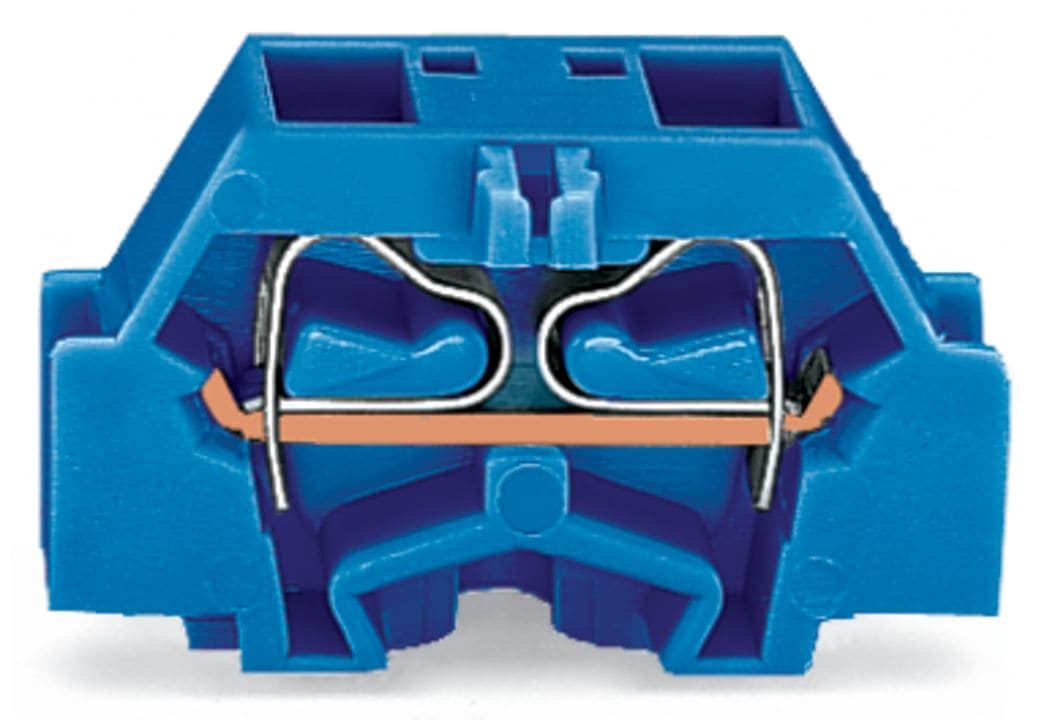 Wago Contact - Borne modulaire 4C / 2,5 mm² / Bleu / Bride de fixation