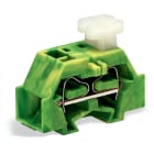 Wago Contact - Borne modulaire 4C / 2,5 mm² / Vert-Jaune / Bride de fixation / Poussoir sur 1 c