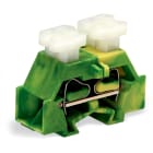 Wago Contact - Borne modulaire 4C / 2,5 mm² / Vert-Jaune / Bride de fixation / Poussoirs sur 2
