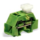 Wago Contact - Borne modulaire 4C / 2,5 mm² / Vert-Jaune / Pied de fixation / Poussoir sur 1 co