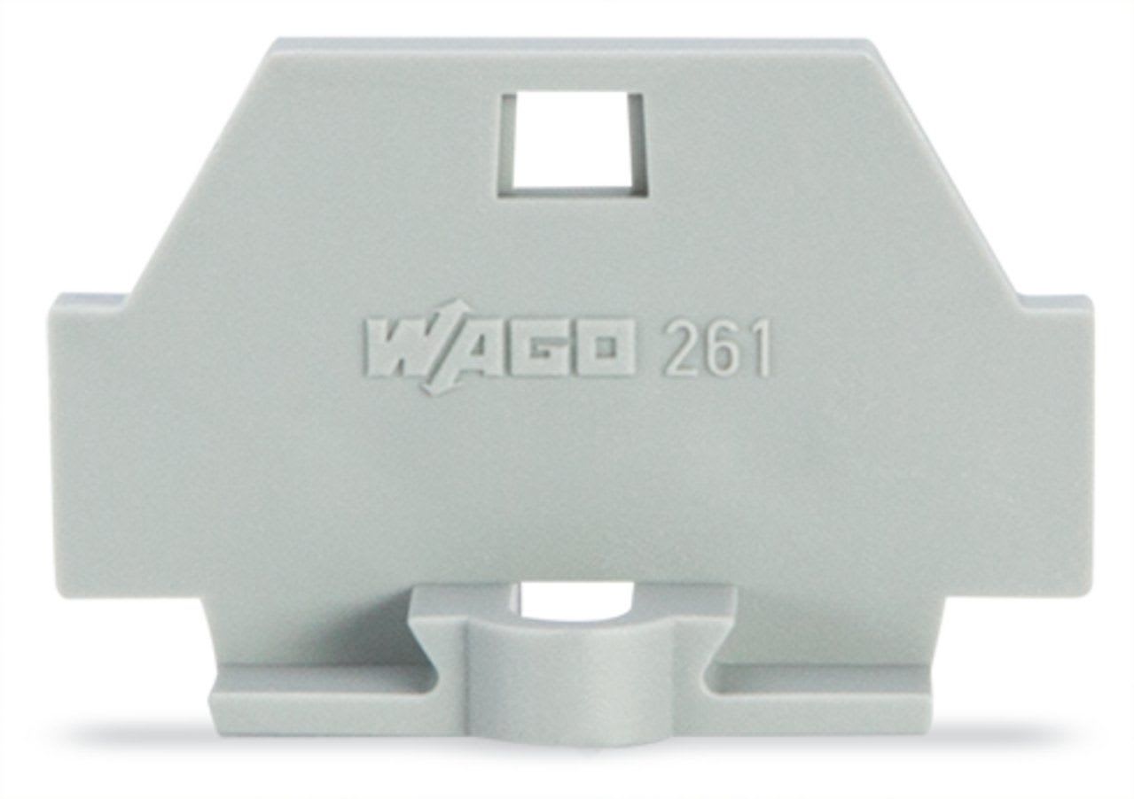 Wago Contact - Plaque d'extrémité avec bride de fixation / Gris