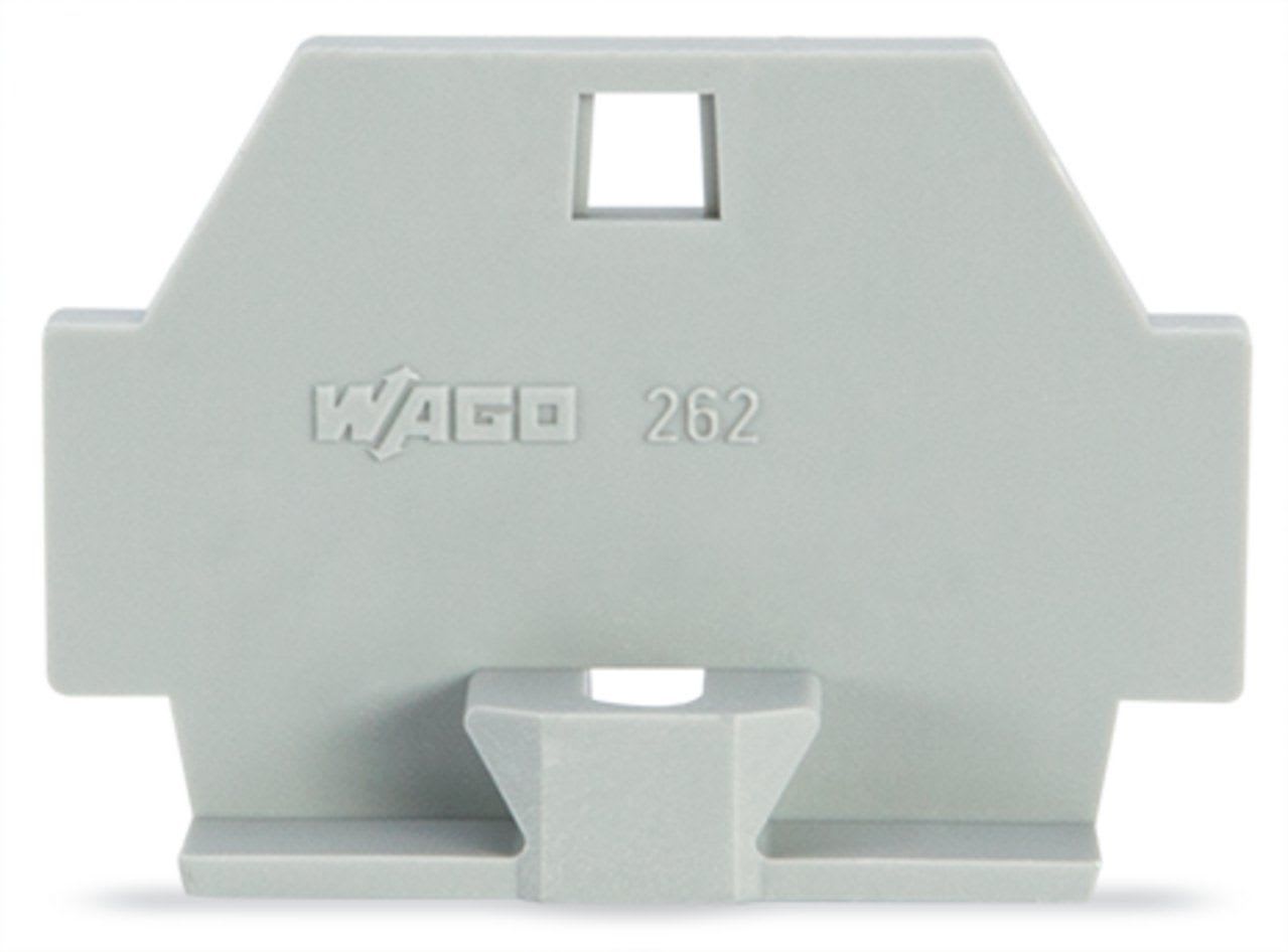 Wago Contact - Plaque d'extrémité avec bride de fixation / Gris