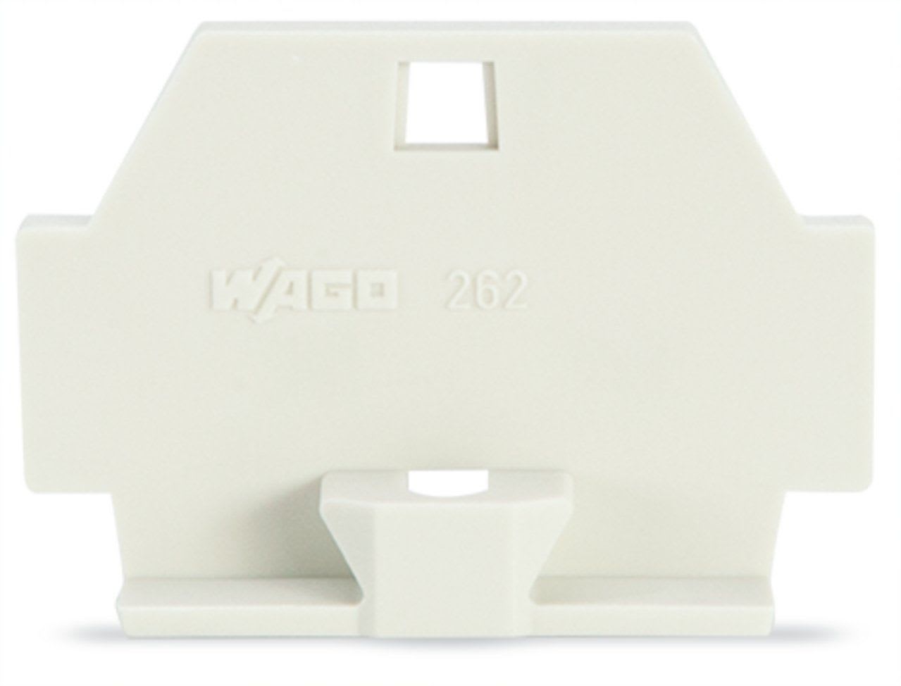 Wago Contact - Plaque d'extrémité gris clair avec bride de fixation