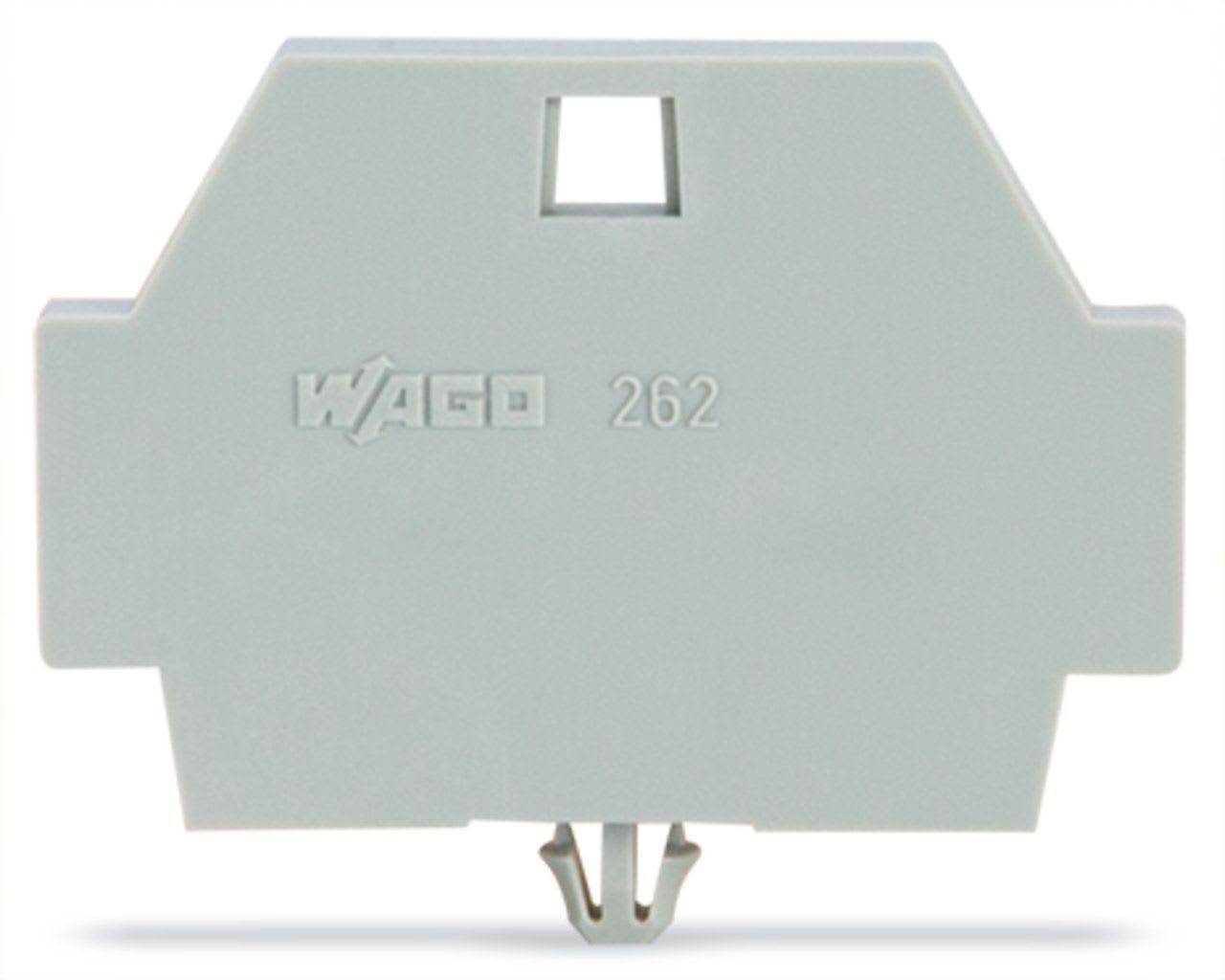 Wago Contact - Plaque d'extrémité avec bride de fixation / Gris