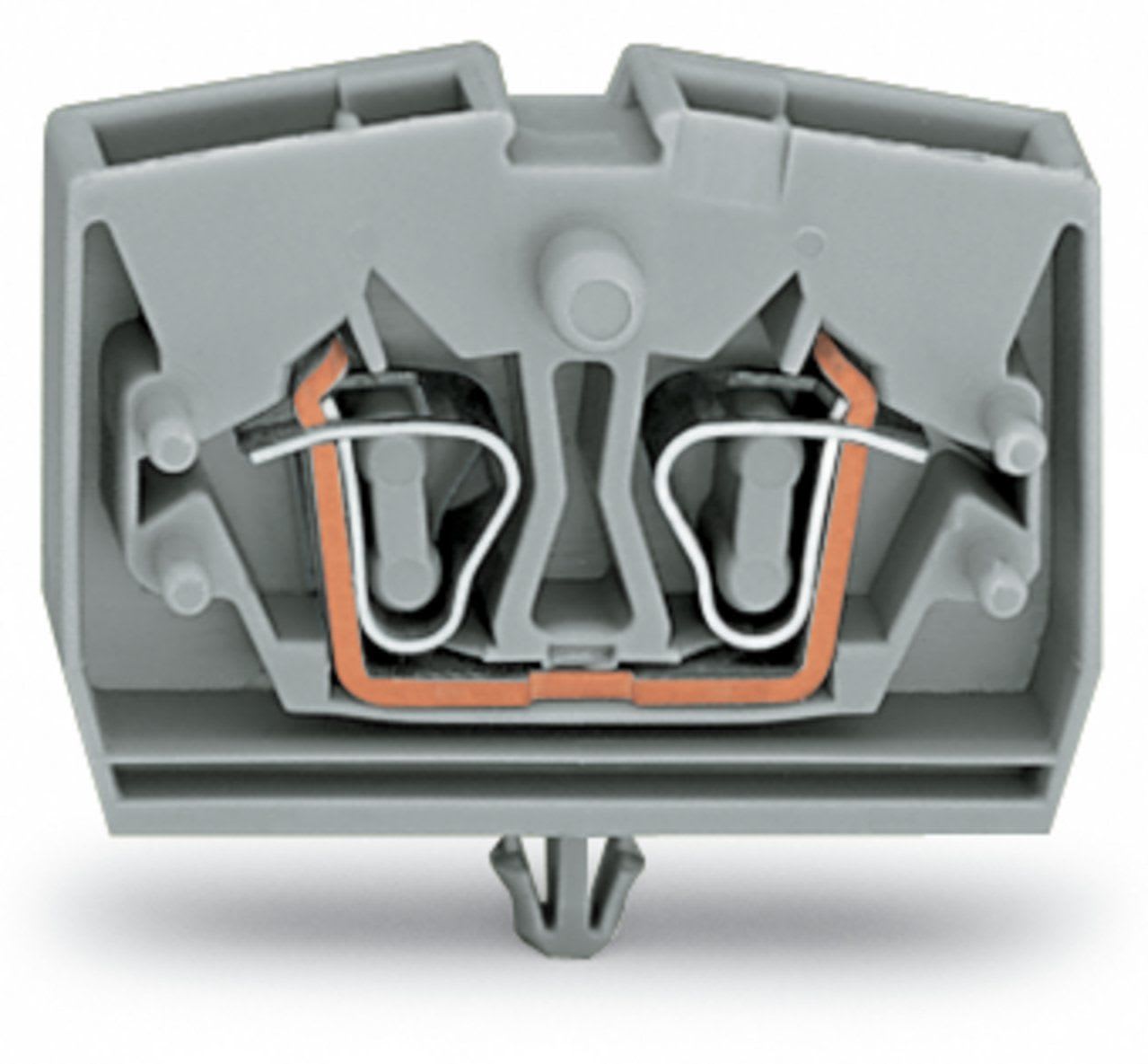 Wago Contact - Borne modulaire 2C / 2,5 mm² / Pied fixation encliquetable / Gris