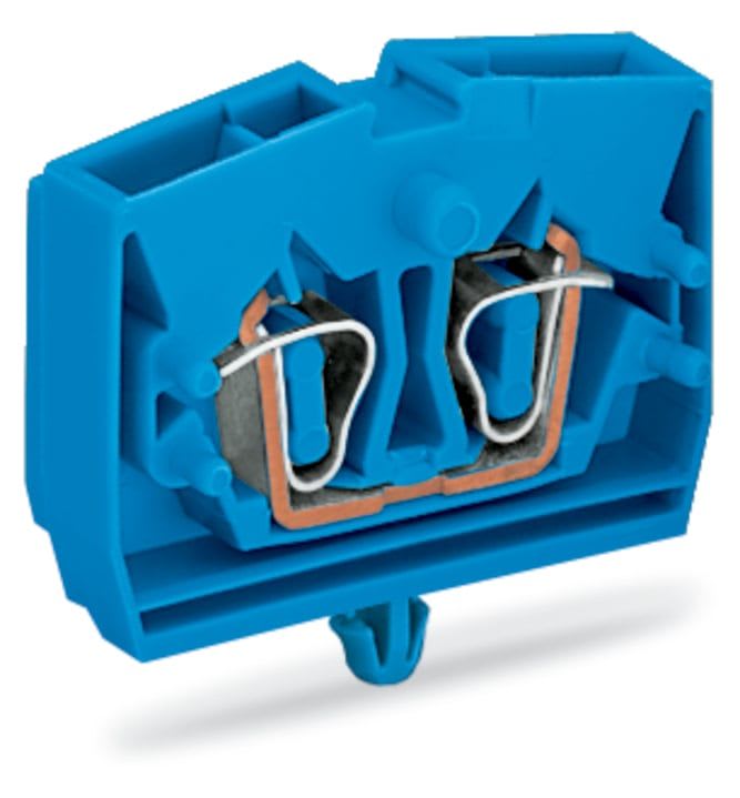 Wago Contact - Borne modulaire 2C / 2,5 mm² / Pied fixation encliquetable / Bleu