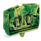 Wago Contact - Borne modulaire 2C / 2,5 mm² / Pied fixation encliquetable / Vert-Jaune