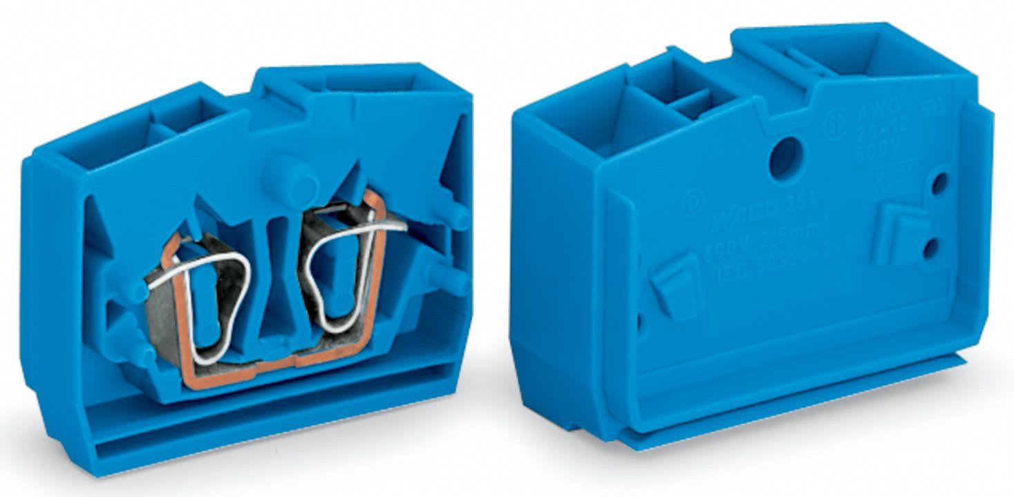 Wago Contact - Borne d'extrémité 4C / 2,5 mm² / Bleu / Bride de fixation