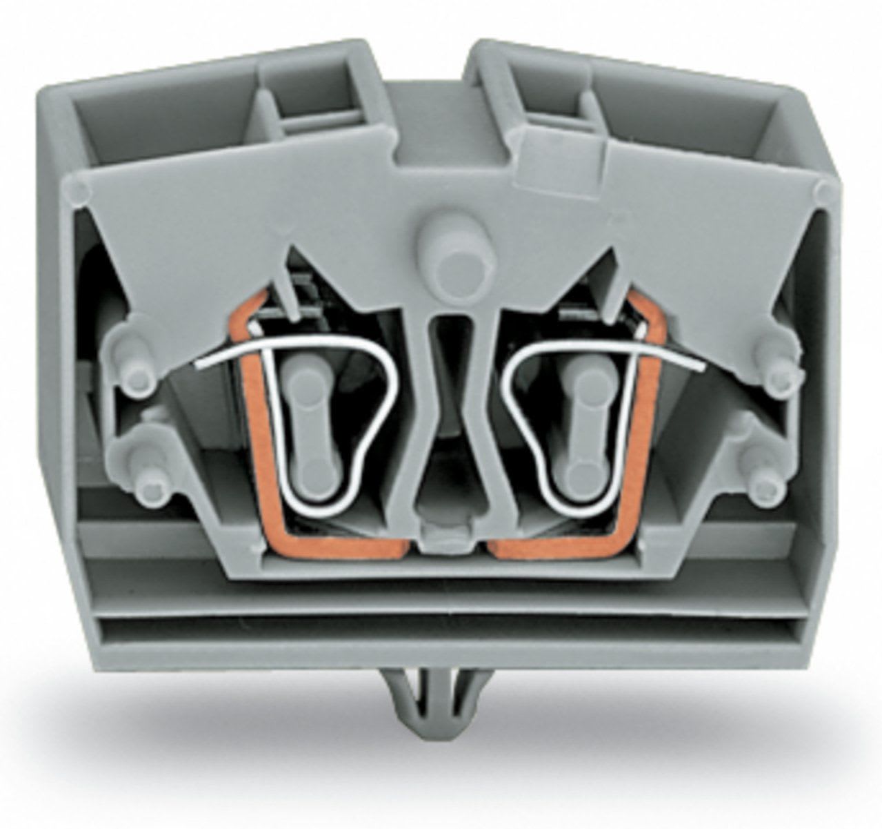 Wago Contact - Borne modulaire 4C / 2,5 mm² / Pied fixation encliquetable / Gris